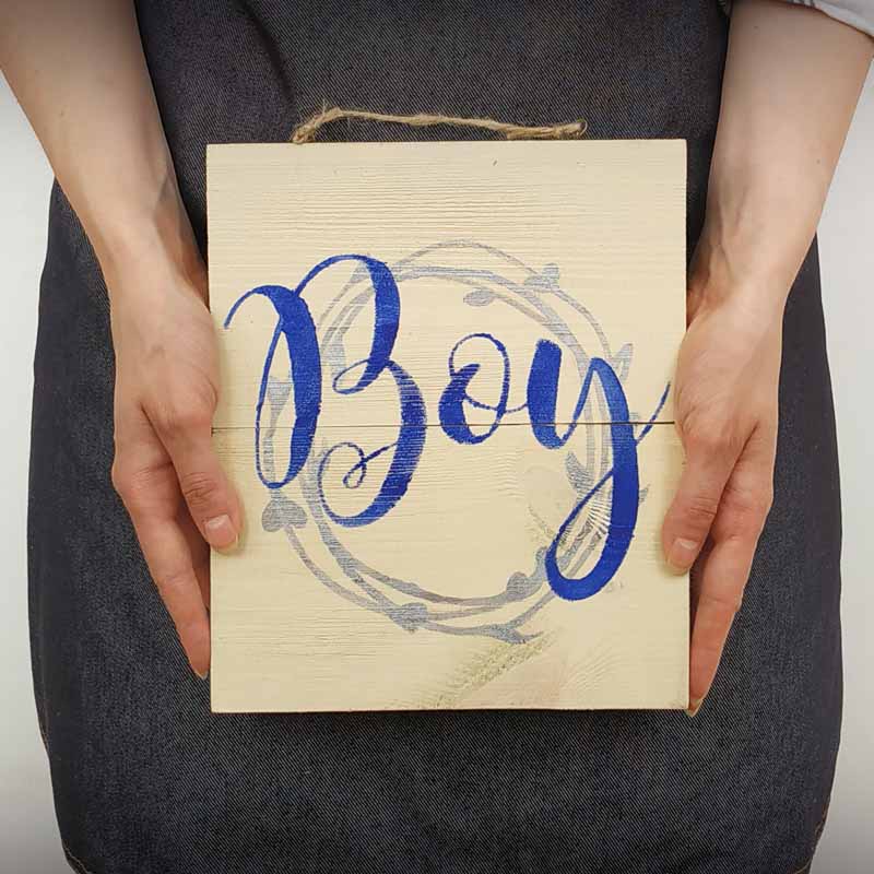 Деревянная табличка BOY - иллюстрация товара №1