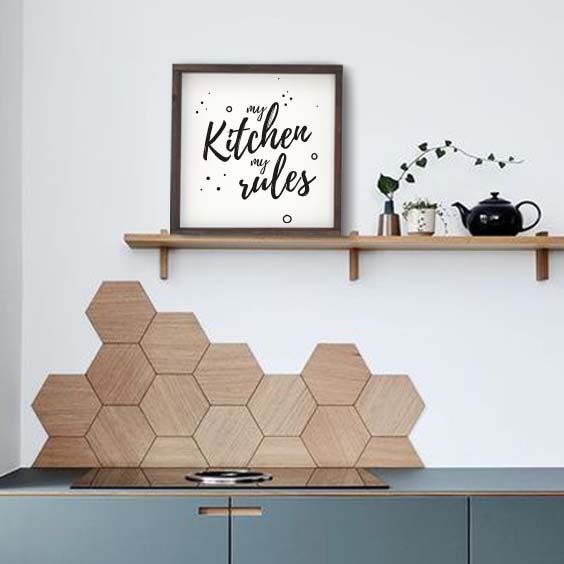 Декоративное панно с надписью MY KITCHEN MY RULES - иллюстрация товара №1