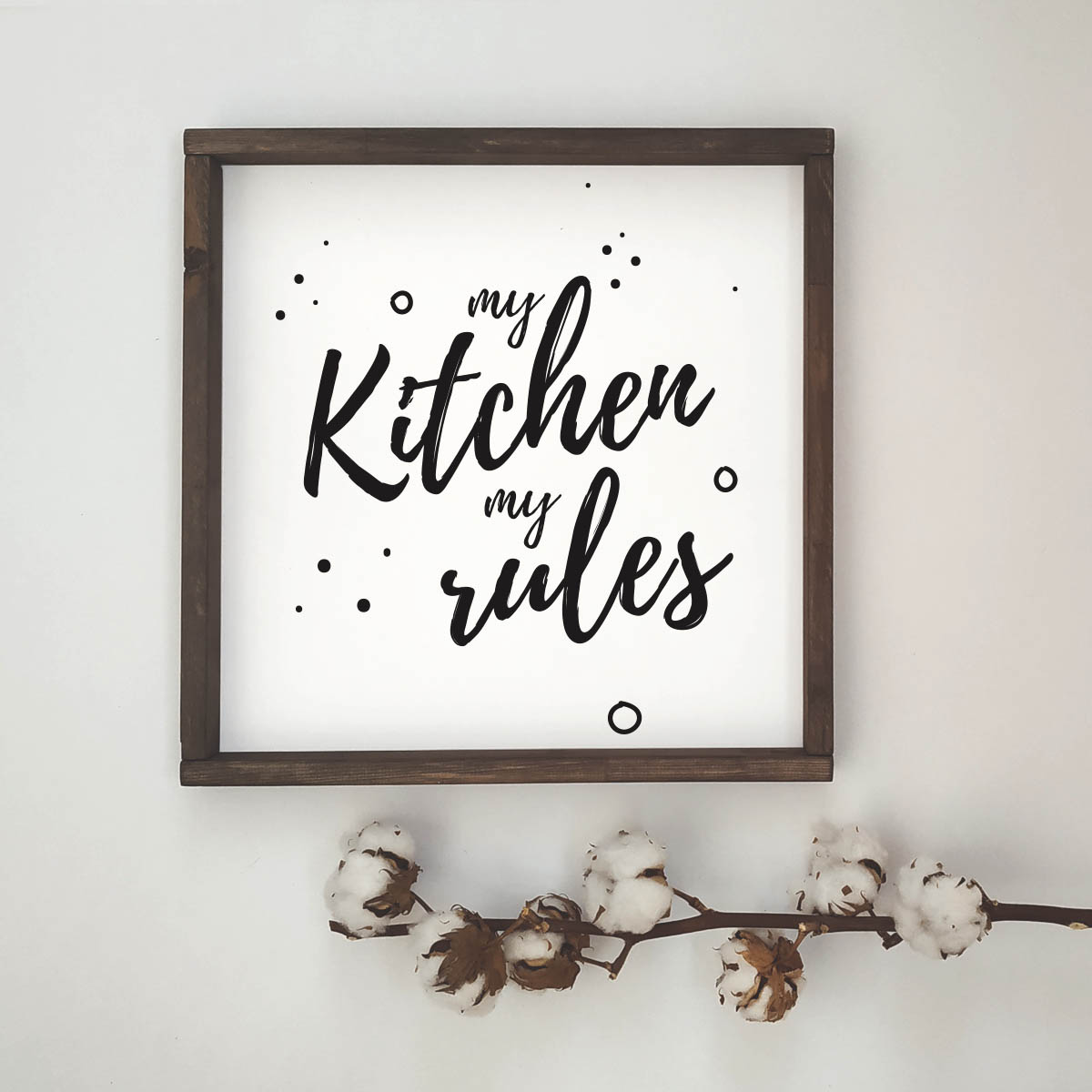 Декоративное панно с надписью MY KITCHEN MY RULES - иллюстрация товара №3